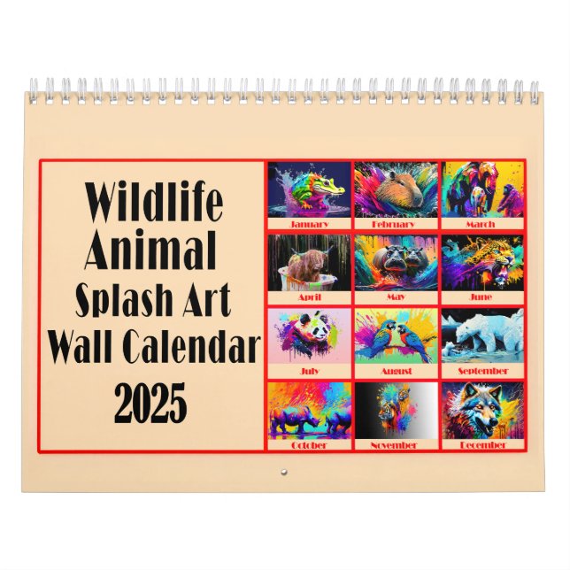 Calendario Ladrones de animales salvajes Color Splash Art 202 (Tapa)