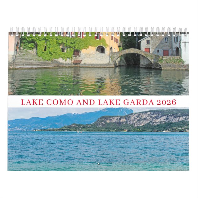 Calendario Lake Como and Lake Garda 2026 calendar (Tapa)
