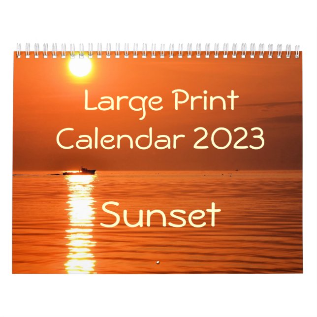 Calendario Large Print Calendar 2023 - Sunset (Tapa)