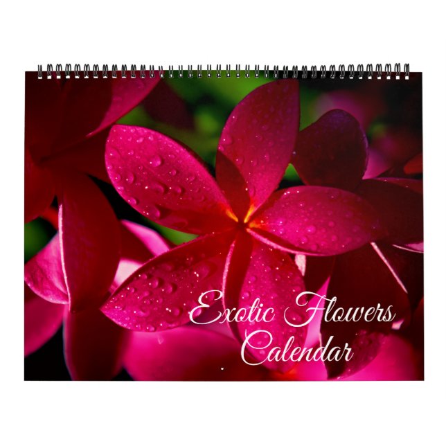 Calendario Large Size Exotic Flowers Calendar (Tapa)