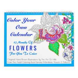 Calendario Las flores colorean su propio color personalizado