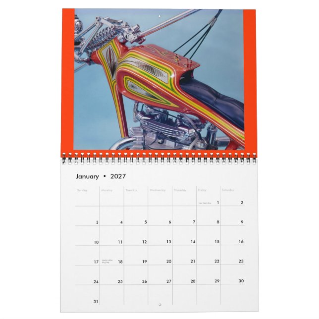 Calendario Las reaciones de Kool Kustom Kycle de Kelsey; 2014 (Jan 2027)