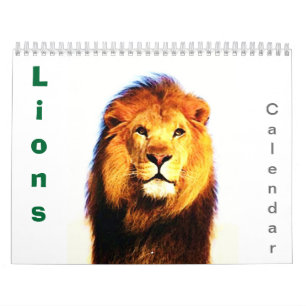 Calendario Leones - Animales salvajes y grandes murallas de g