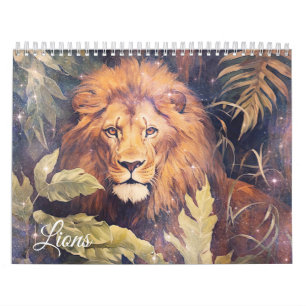 Calendario Leones de fantasía en estilo abstracto