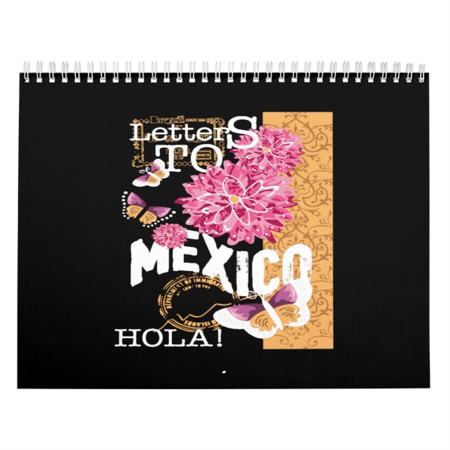Calendario letters to mexico hola flowers (Tapa)