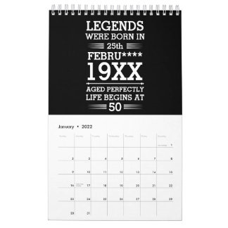 Calendario Leyendas personalizados nacieron en la edad de mes