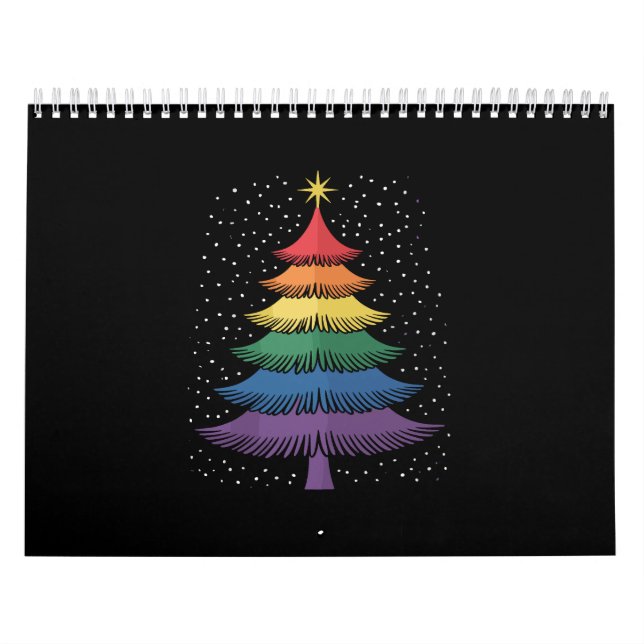 Calendario LGBT-Q Pride Christmas Tree Pajama Rainbow Flag (Tapa)