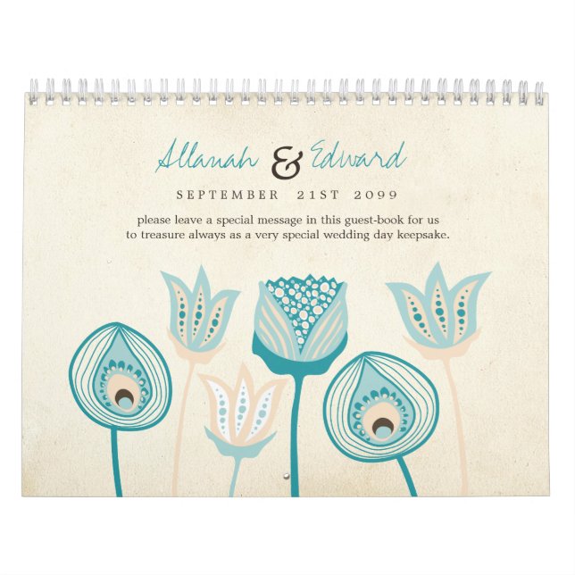 Calendario Libro de visitas personalizado de boda (Tapa)