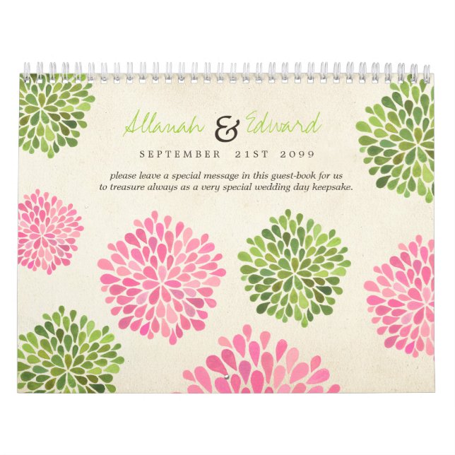 Calendario Libro único de Boda personalizado de invitados fot (Tapa)