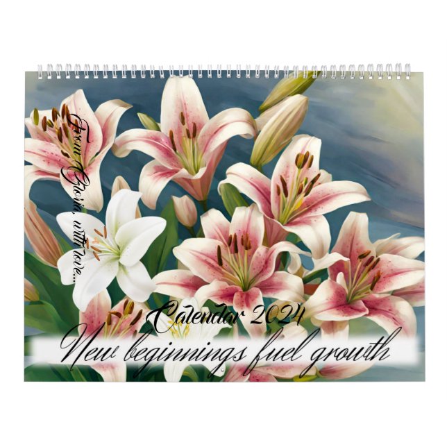 Calendario Lily Flowers Tiger Lily Calla Pink Lilies (Tapa)