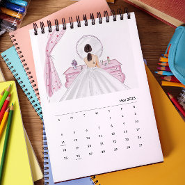 Calendario linda novia rosa
