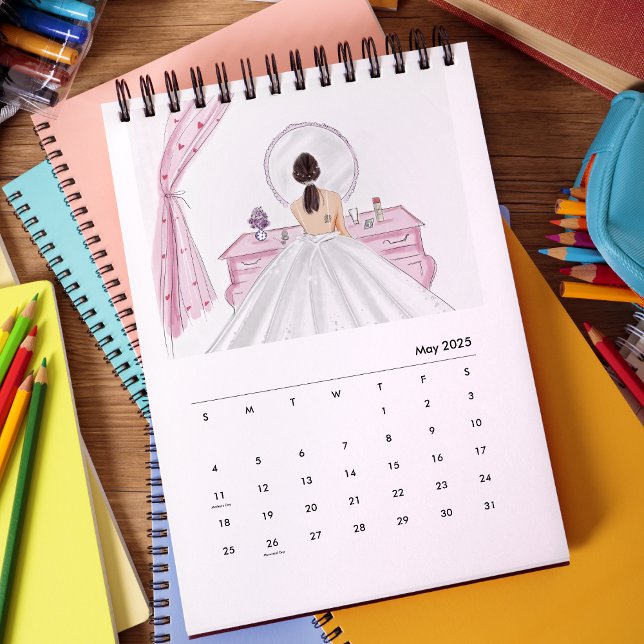 Calendario linda novia rosa (Subido por el creador)