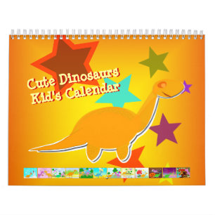 Calendario lindo de los dinosaurios del dibujo