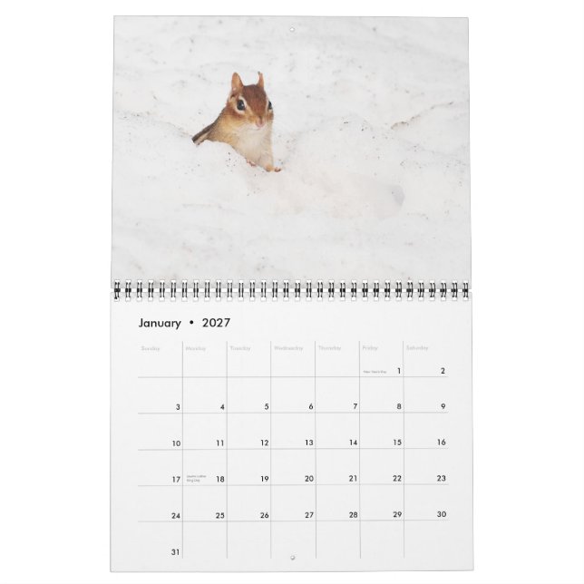 Calendario lindo loco de los Chipmunks 2015 (Jan 2027)