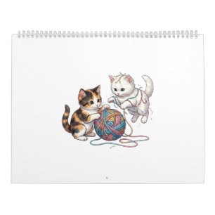 Calendario Lindos Gatitos Juguetones con Ovillo de