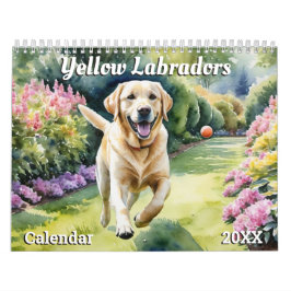 Calendario Lindos Labradores Amarillos Amantes de Mascotas Pe