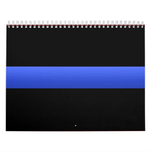 Calendario Línea Azul delgada de la policía