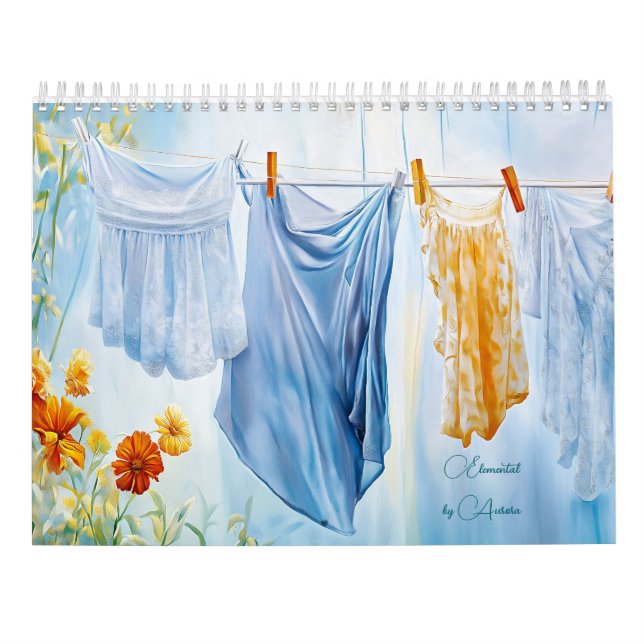 Calendario Líneas de ropa elementales (Reverso)