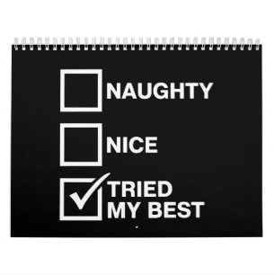 Calendario Lista traviesa agradable intenté mi mejor Santa di