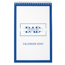 Listas de tareas con monograma azul moderno 11” x