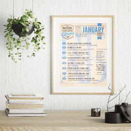 Calendario literario de enero Póster