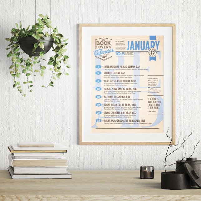 Calendario literario de enero Póster (Subido por el creador)