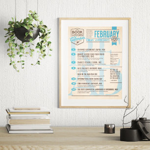Calendario Literario Póster de Febrero