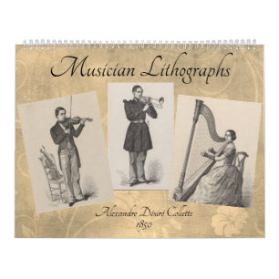 Calendario Litografías de músicos - Litografía de música de é