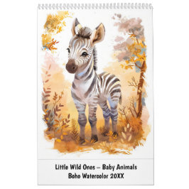 Calendario Little Wild Ones – Baby Animals in Boho Watercolor