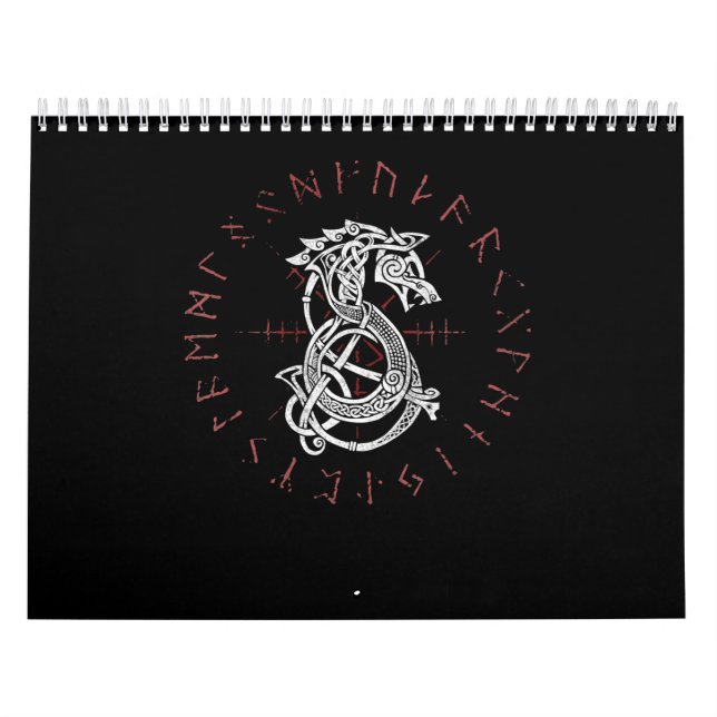 Calendario Lobo Fenrir De Odin Celtic Corre Dolorido (Tapa)