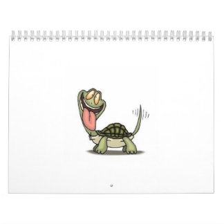 Calendario loco-tortuga-dibujo animado-cómico