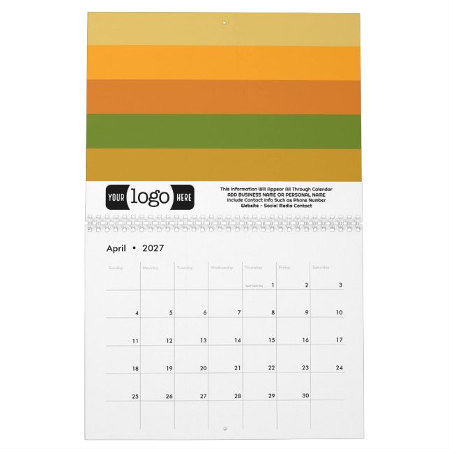 Calendario Logotipo 2027 - Regalo Empresarial - Patrones Inte (Apr 2027)