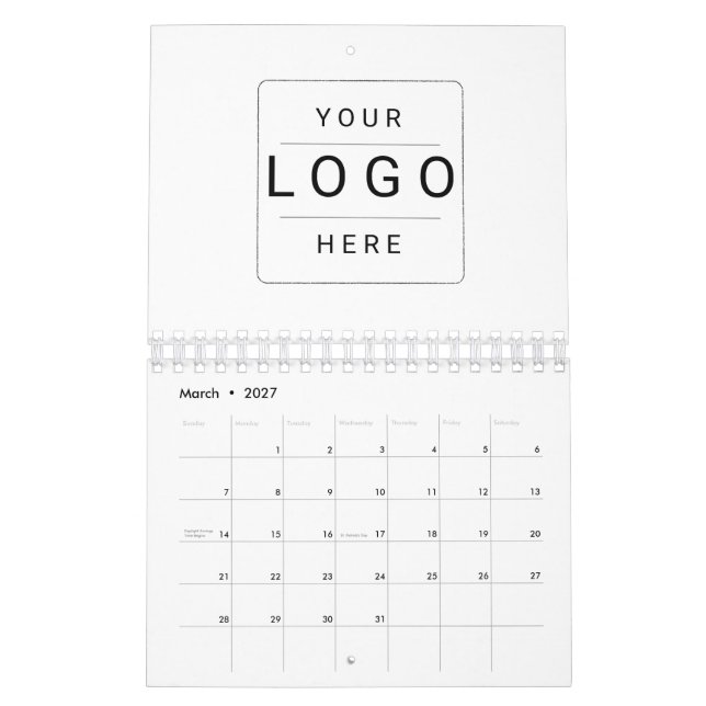 Calendario Logotipo personalizado (Mar 2027)