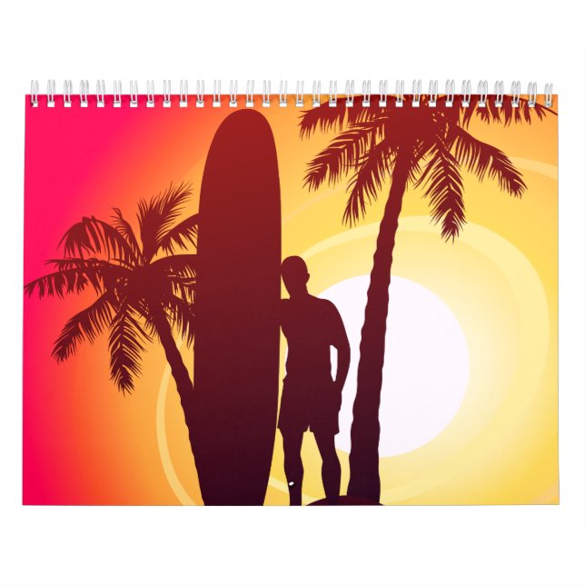Calendario Longboard y palmeras (Tapa)