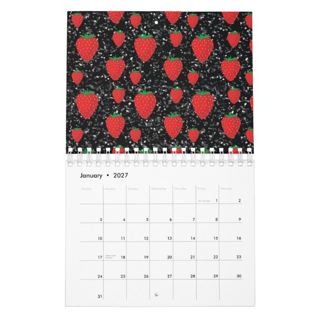 Calendario Los amantes de la fruta de fresa roja de dulces Be (Jan 2027)