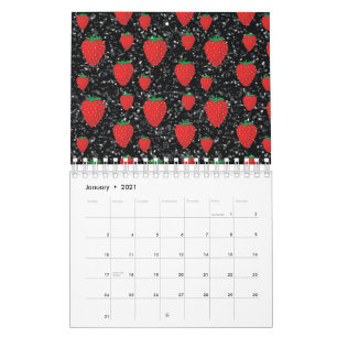 Calendario Los amantes de la fruta de fresa roja de dulces Be