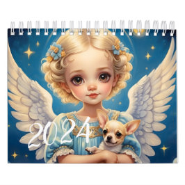 Calendario Los ángeles infantiles y los animales adorables. 2