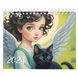 Calendario Los ángeles infantiles y los animales adorables. 2