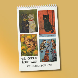 Calendario Los Gatos de Louis Wain 2027 Página Única