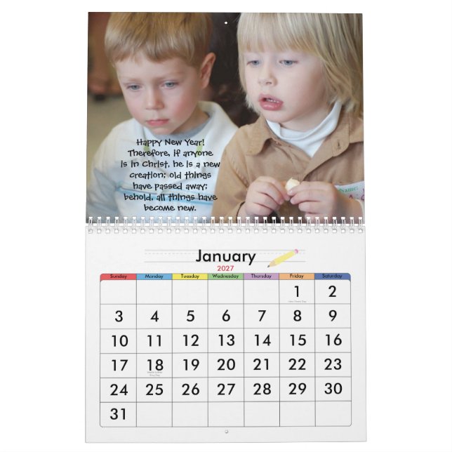 Calendario Los niños de la primera iglesia (Jan 2027)