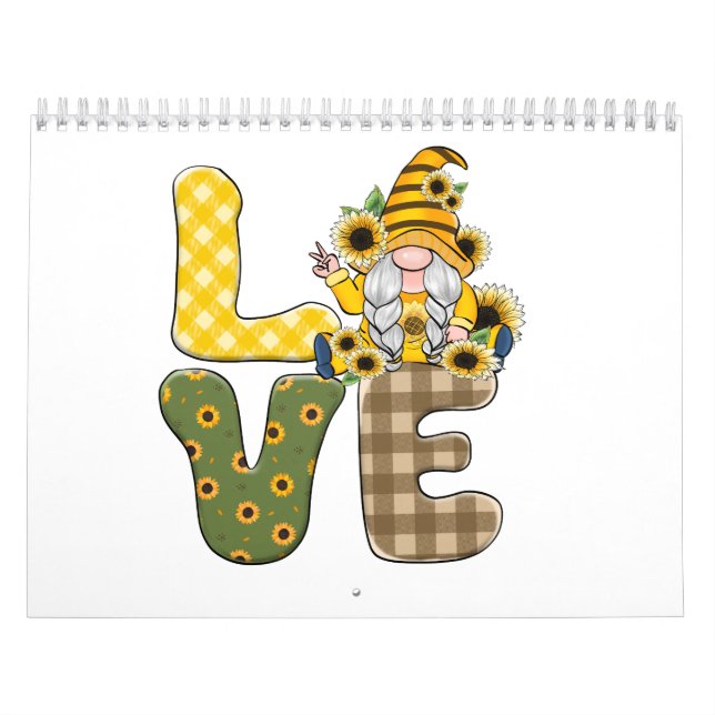 Calendario Love Sunflower Gnome (Tapa)
