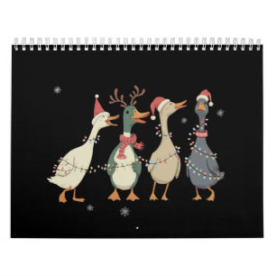 Calendario Luces de Navidad Patos Animales Divertidos Amante