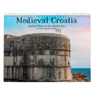 Calendario Lugares antiguos medievales de Croacia en el mar