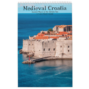 Calendario Lugares antiguos medievales de Croacia en el mar