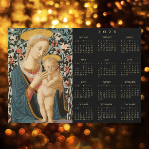Calendario Madonna y Niño Jesús Virgen María 2026
