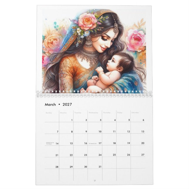 Calendario Madres de la India (Mar 2027)