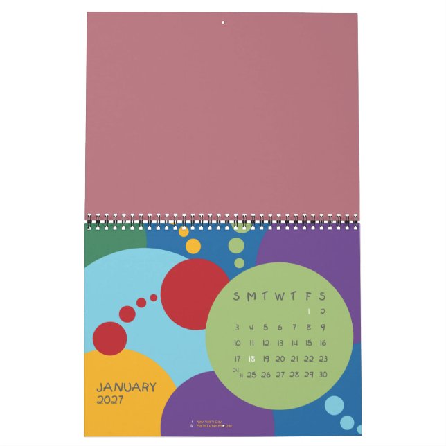 Calendario Maestra de tercer grado, día del profesor Avery Mi (Jan 2027)