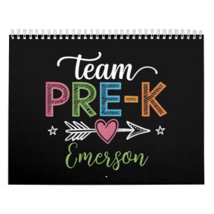 Calendario Maestro de Pre-K Preescolar con Nombre Personaliza