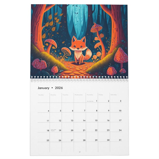 Calendario Magical Forest Creations Fantasy 2026 (Jan 2026)