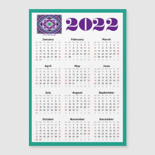 Calendario magnético 2022 5x7 con Kente Kaleidosco